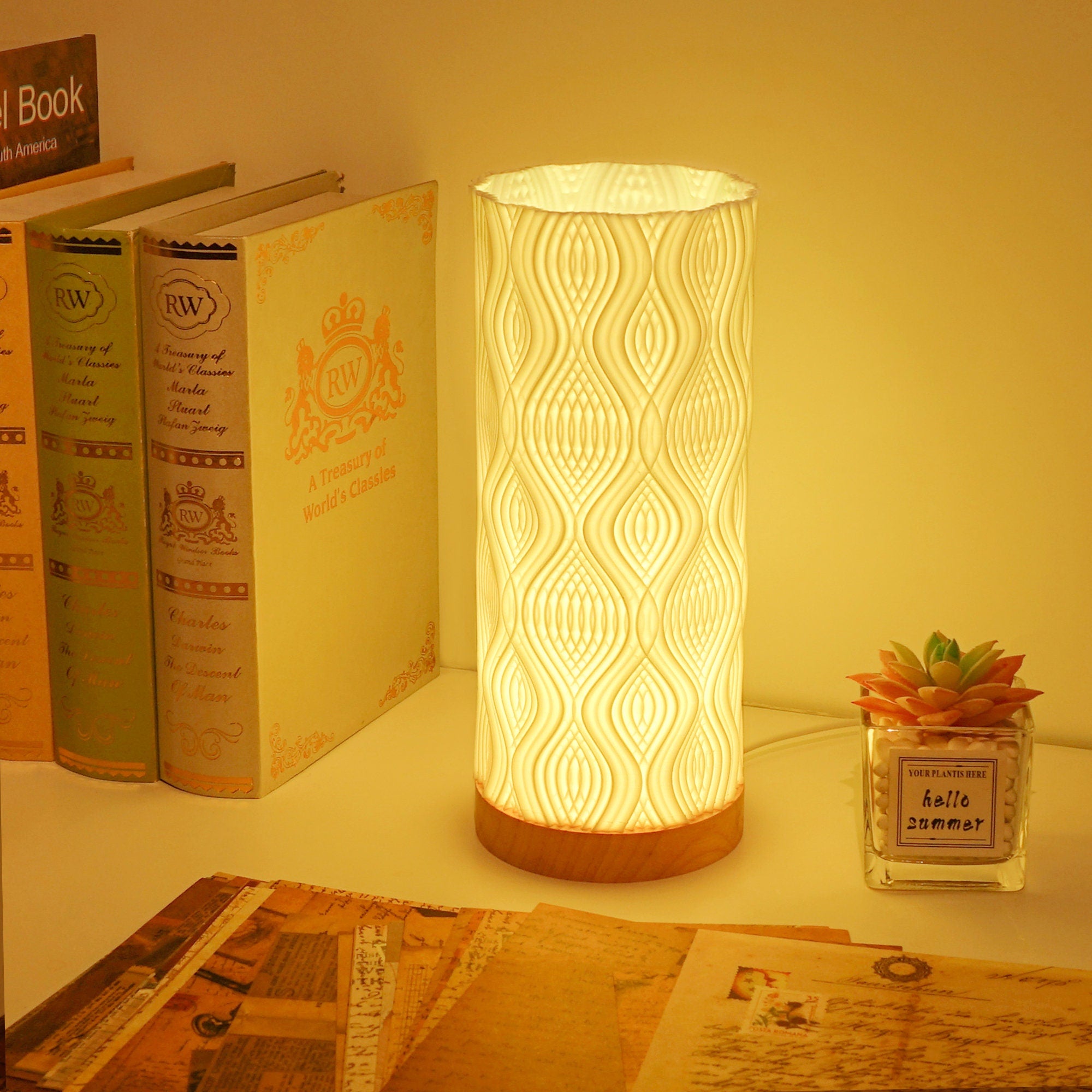 Boho Table Lamp 3d Printed Art Sculpture Table Lamp – Unique Bedside Decor, Night Light, And Creative Birthday Gifts For Mom