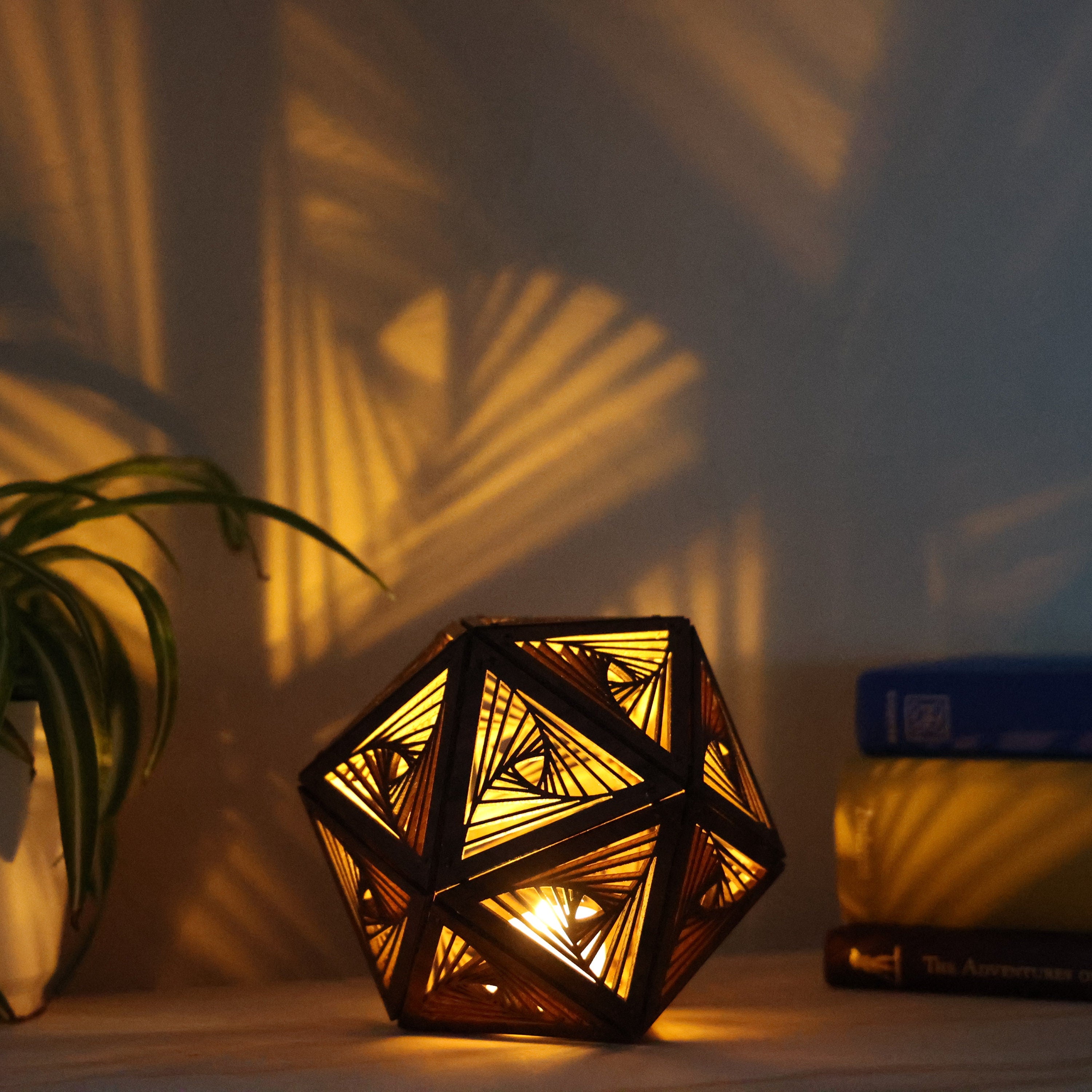 Swirl Led Shadow Lamp: D20 Mandala Nightstand Light