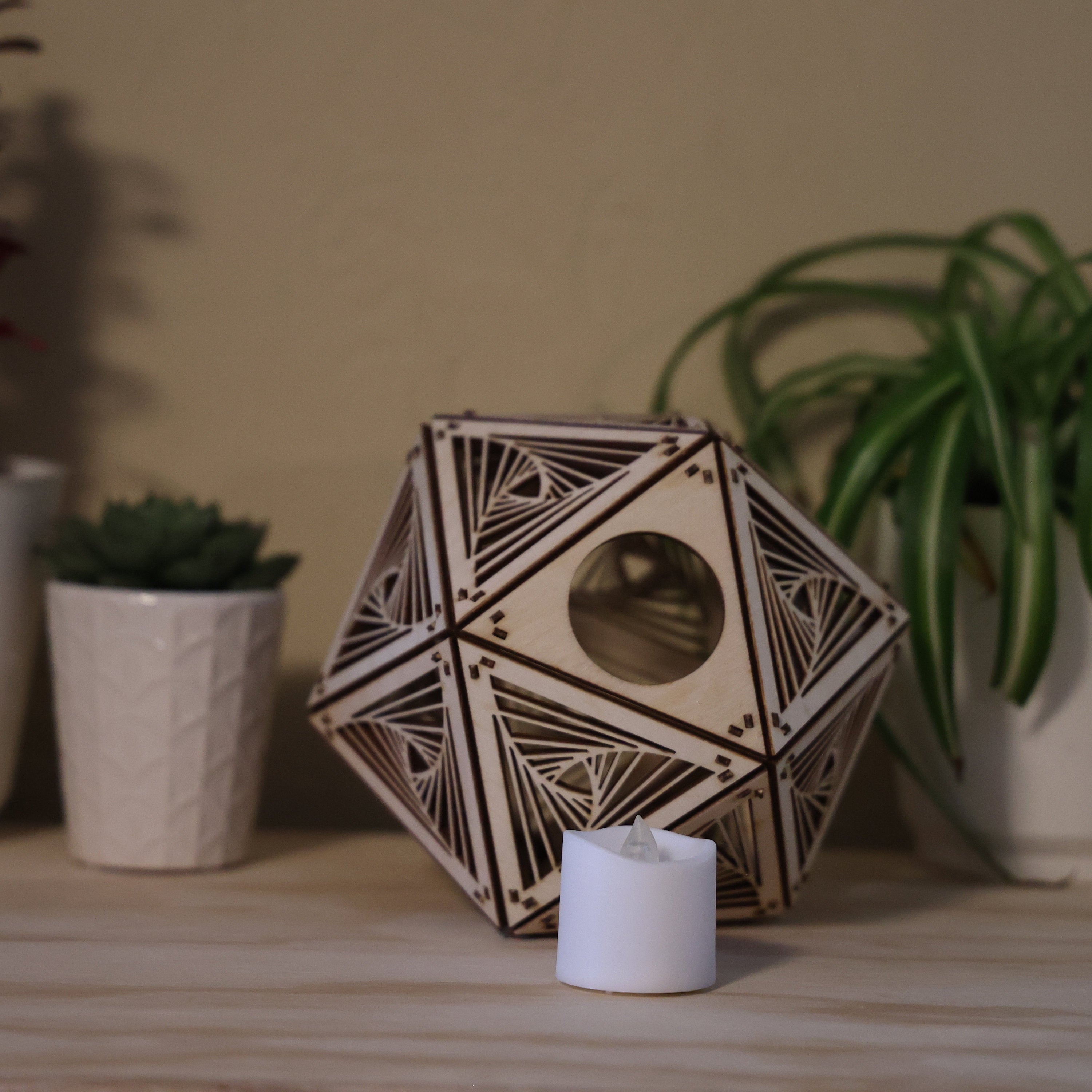 Swirl Led Shadow Lamp: D20 Mandala Nightstand Light