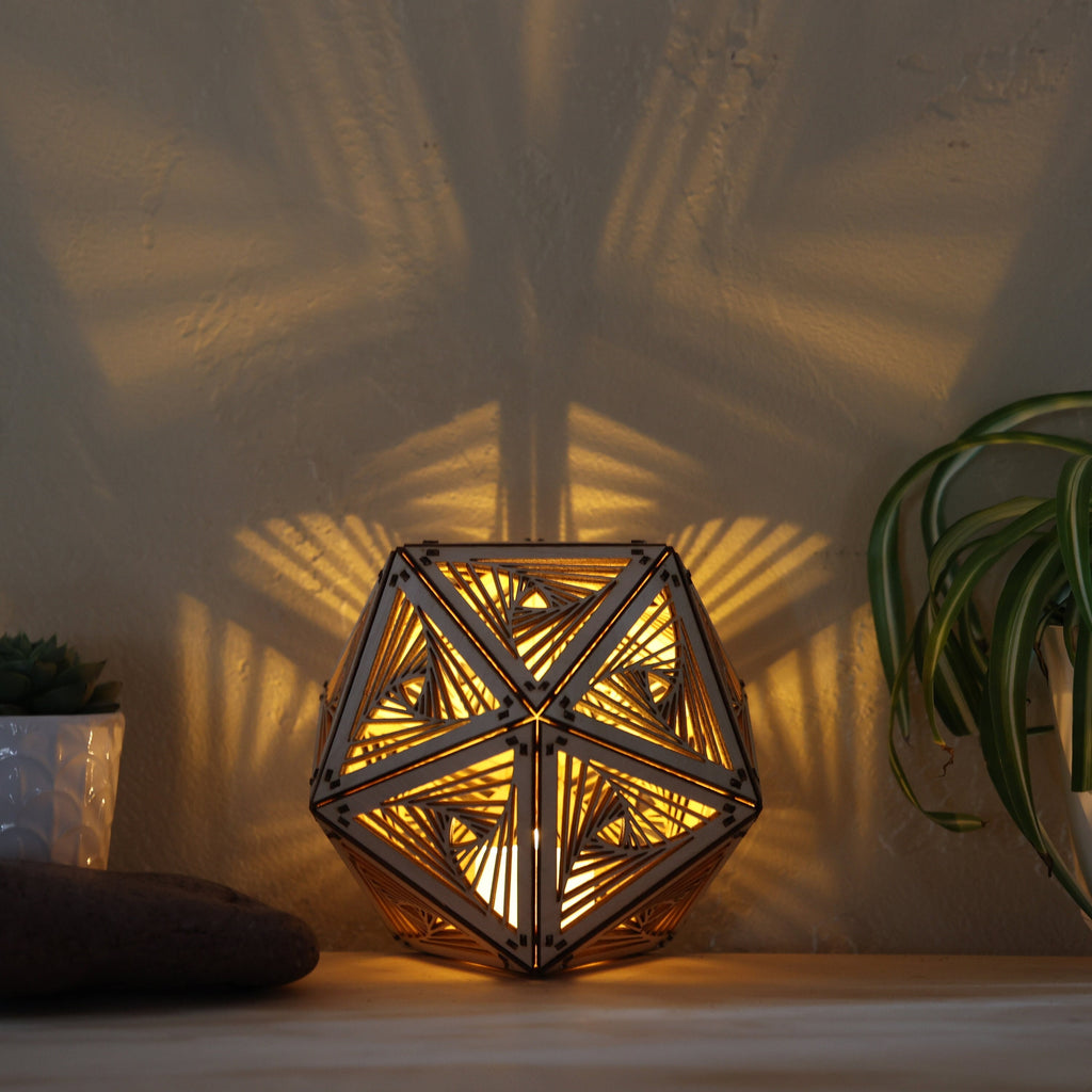 Swirl Led Shadow Lamp: D20 Mandala Nightstand Light