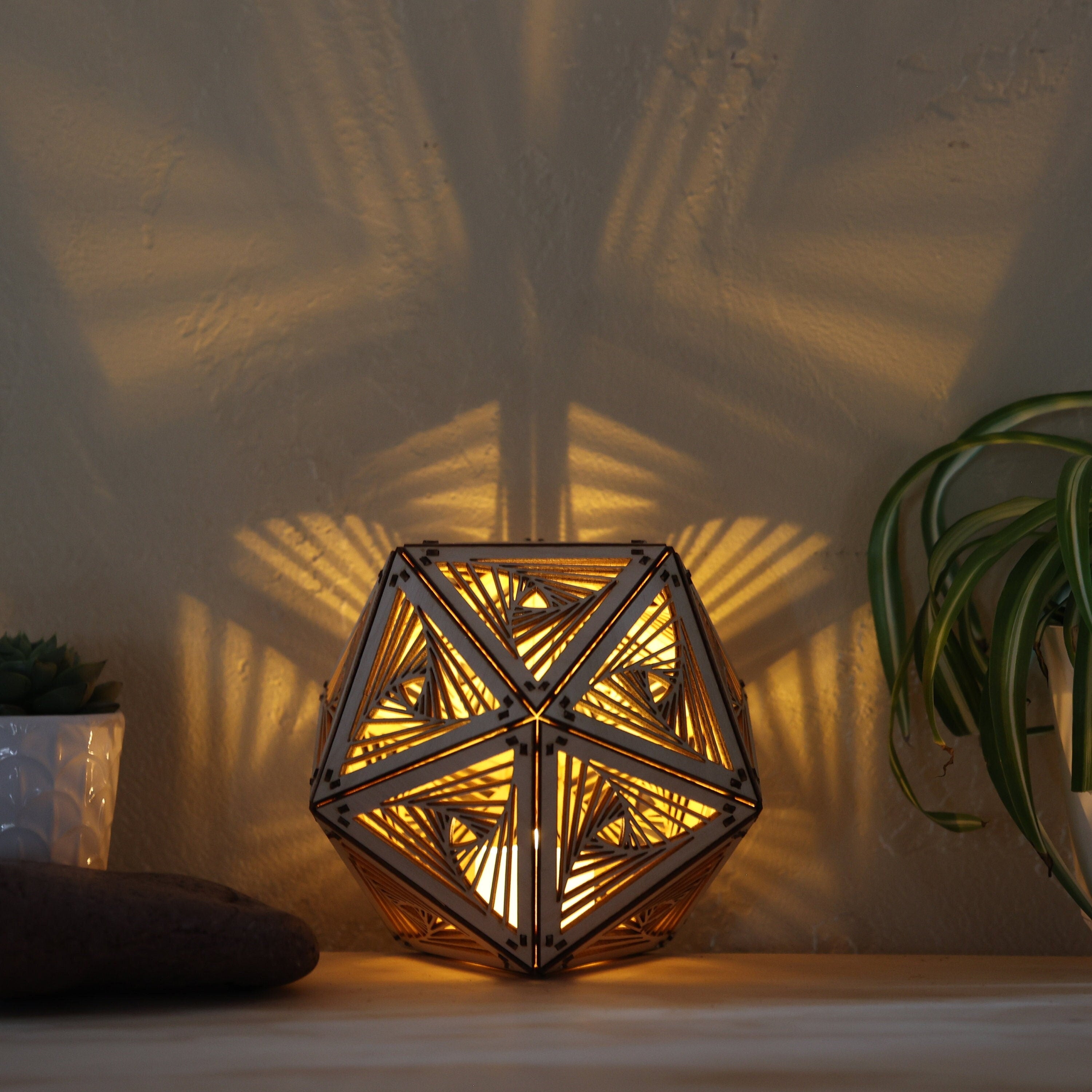 Swirl Led Shadow Lamp: D20 Mandala Nightstand Light