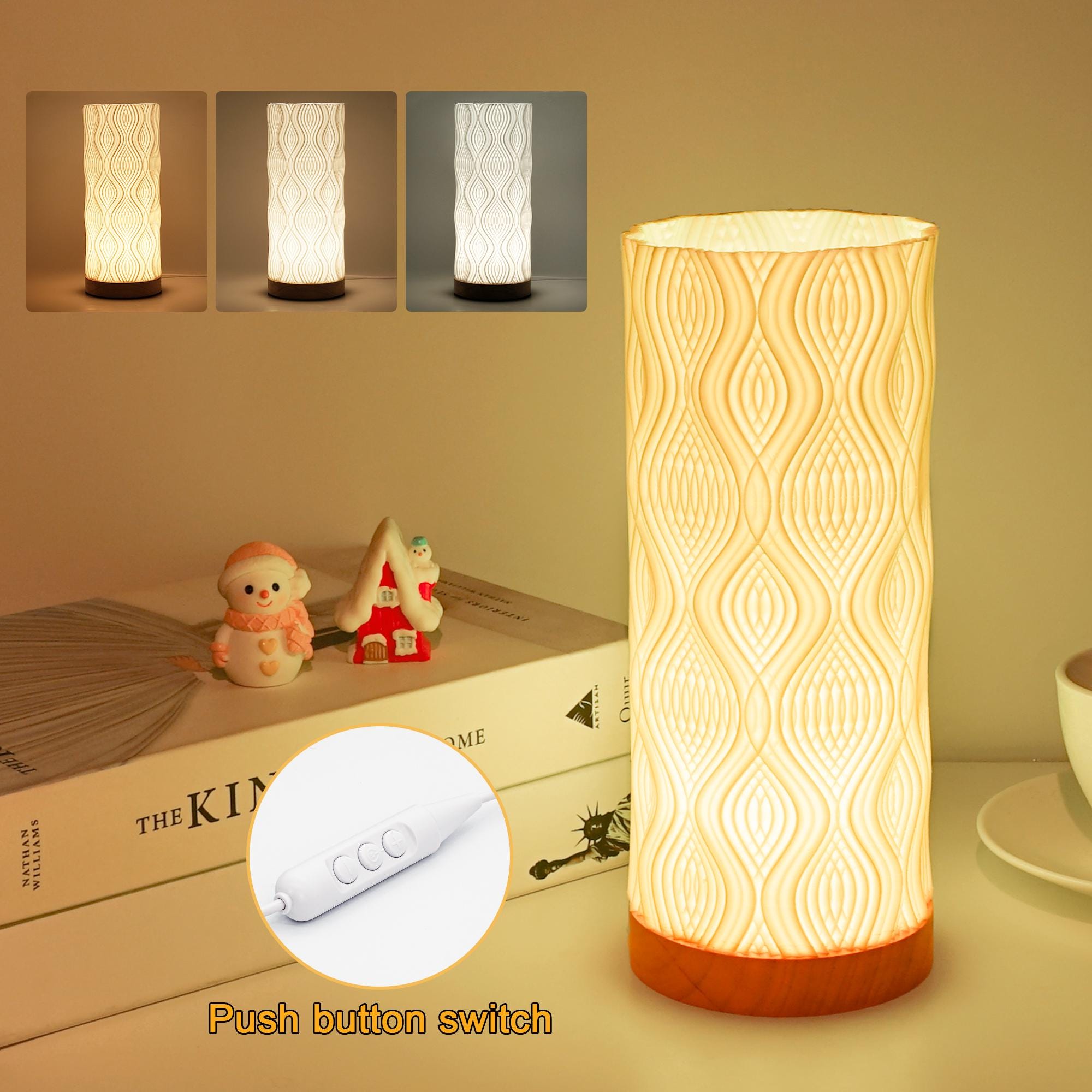 Boho Table Lamp 3d Printed Art Sculpture Table Lamp – Unique Bedside Decor, Night Light, And Creative Birthday Gifts For Mom