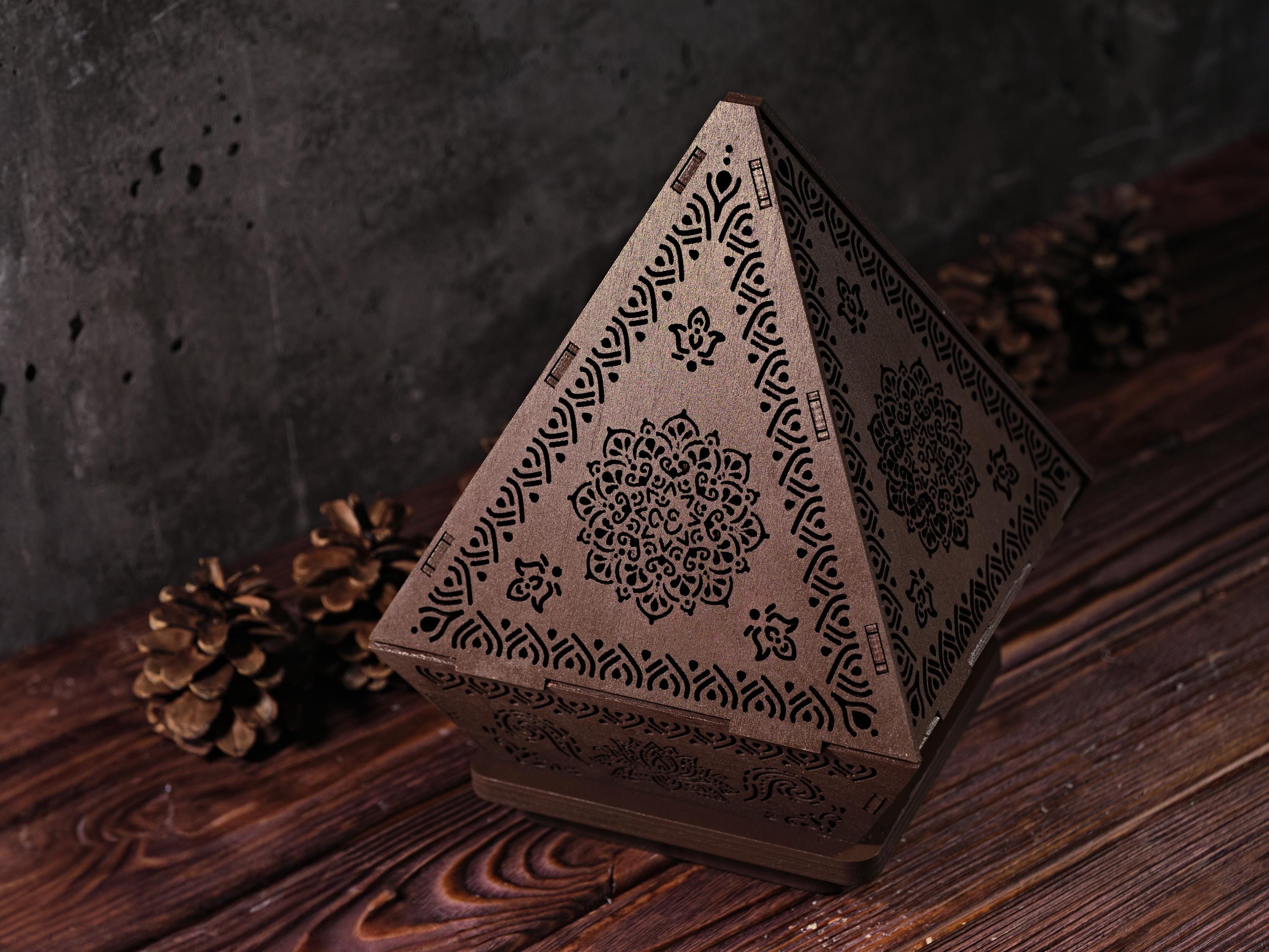 Mandala Shadow Lantern, Buddhism Lamp, Shadow Lantern, Wood Shade Geometric, Night Light Latern, Buddhism Lantern, Housewarming Gift