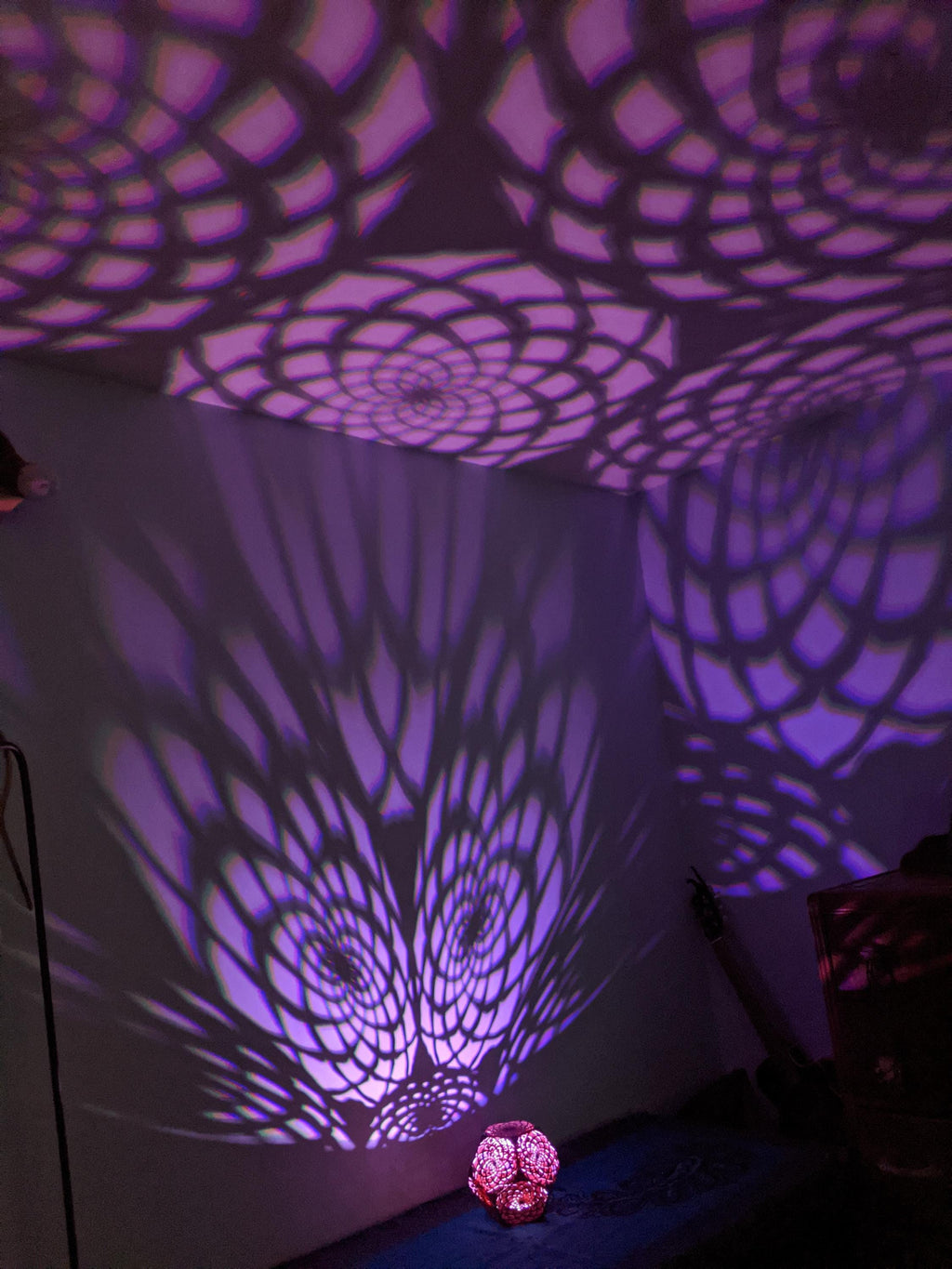 Mandala Dodecahedron Lamp - Flower Of Life Decor, Boho Spiritual Night Light, Meditation Gift