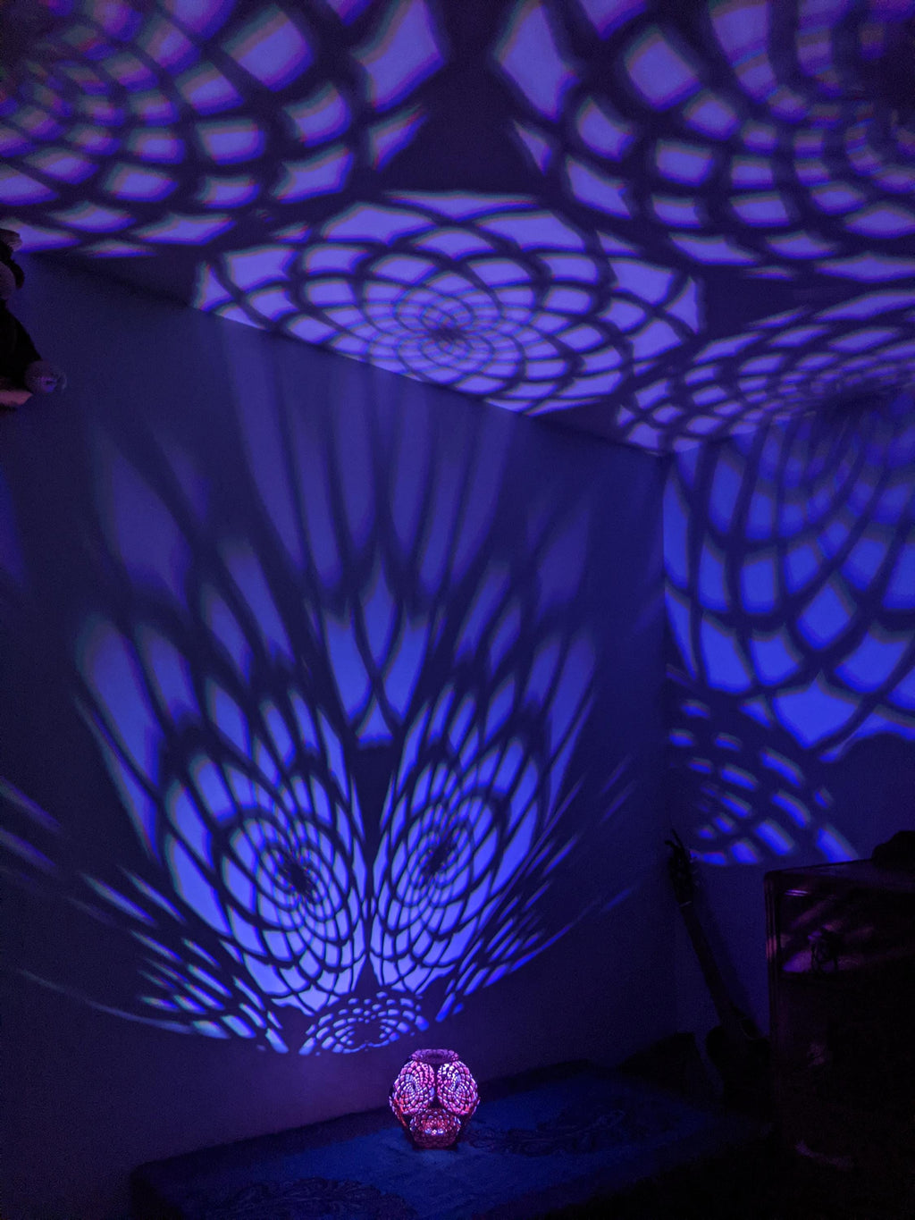 Mandala Dodecahedron Lamp - Flower Of Life Decor, Boho Spiritual Night Light, Meditation Gift