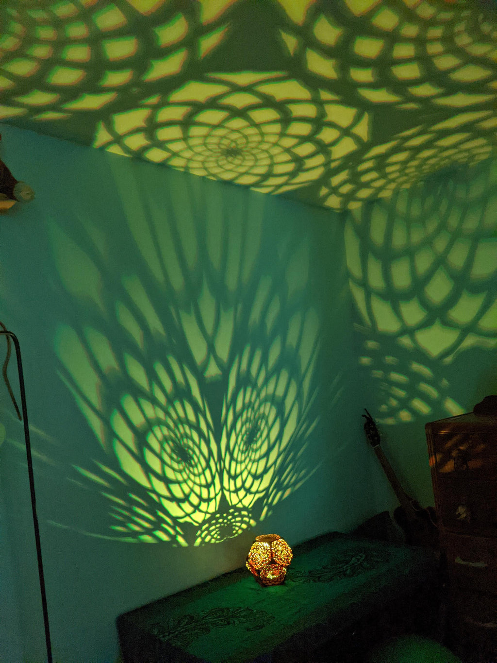 Mandala Dodecahedron Lamp - Flower Of Life Decor, Boho Spiritual Night Light, Meditation Gift