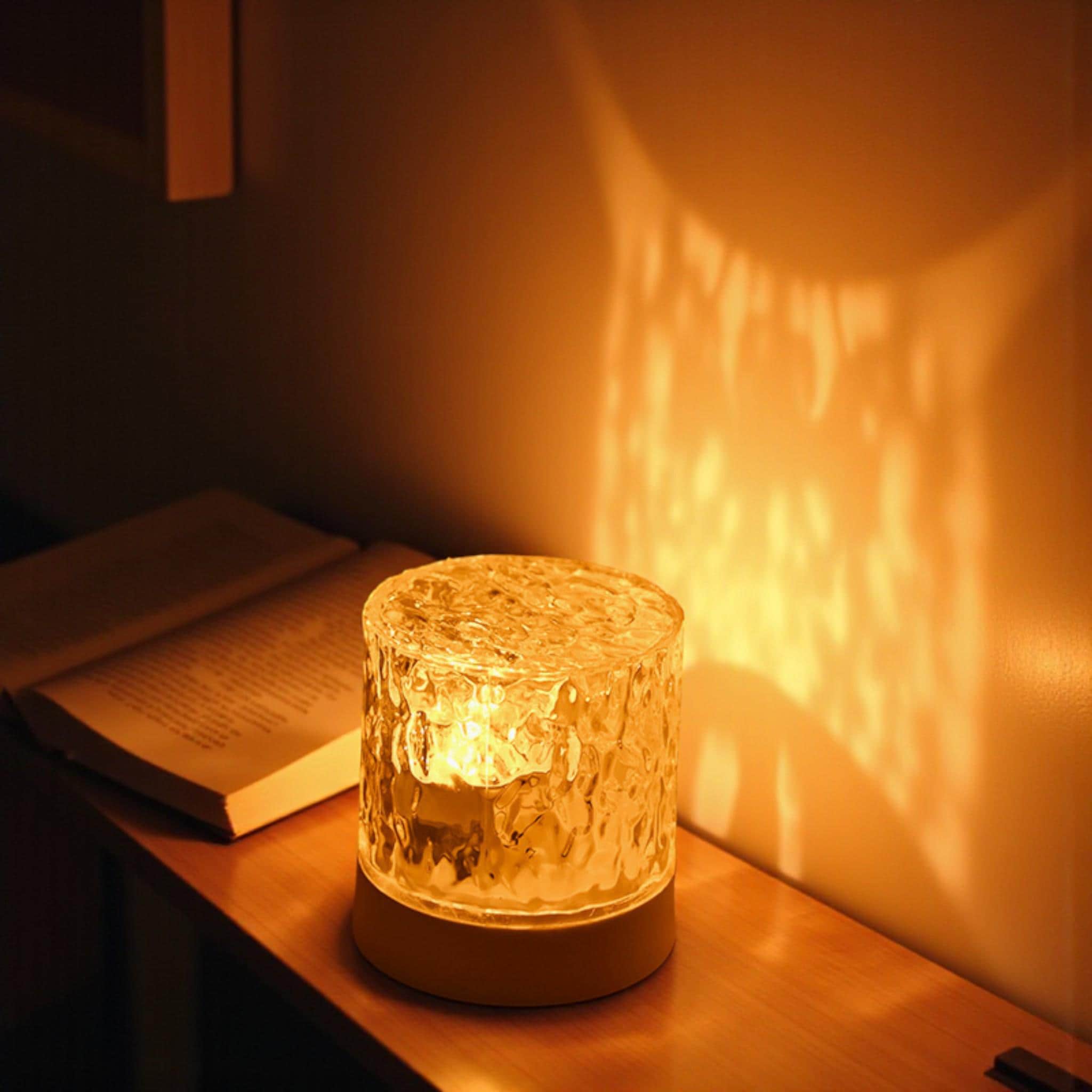 Water Ripple Lamp: Rotating Led Projection Night Light
