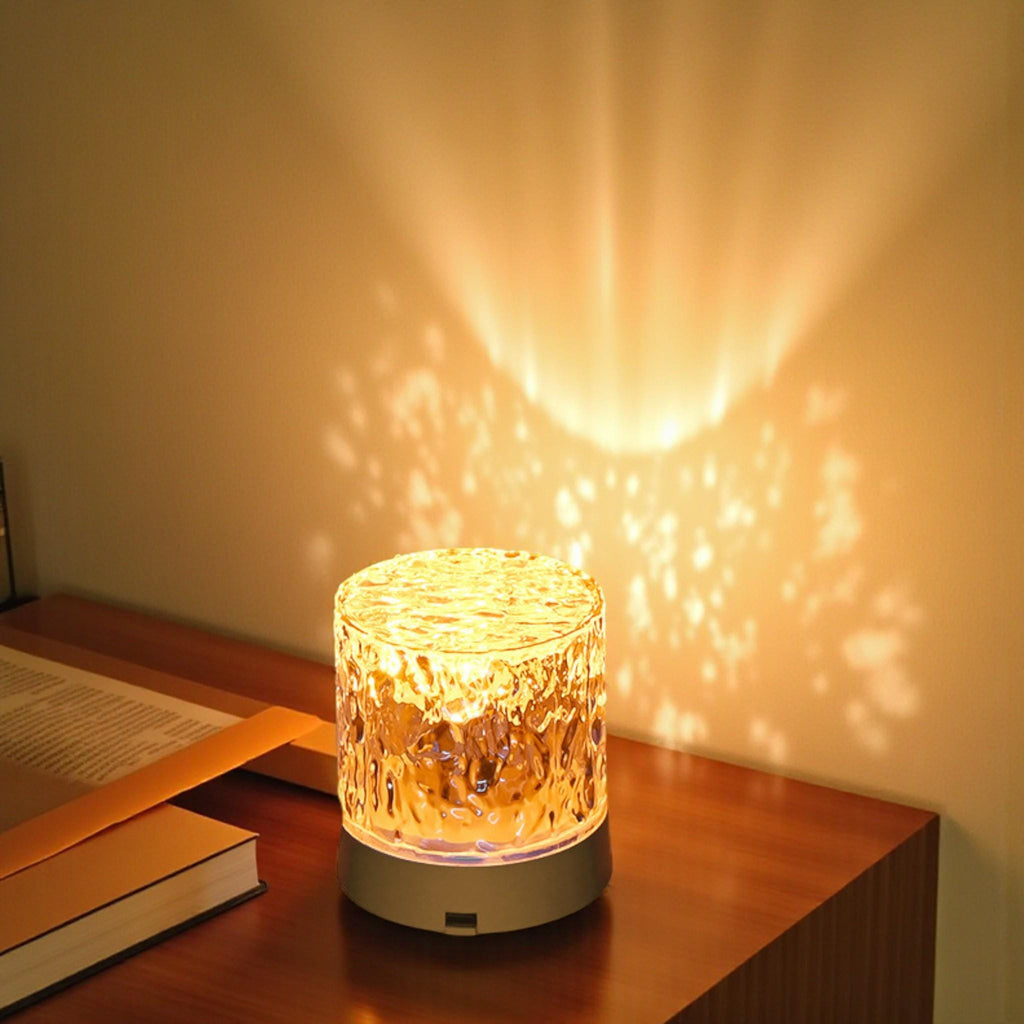 Water Ripple Lamp: Rotating Led Projection Night Light