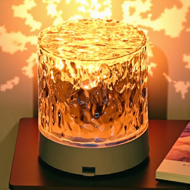 Water Ripple Lamp: Rotating Led Projection Night Light
