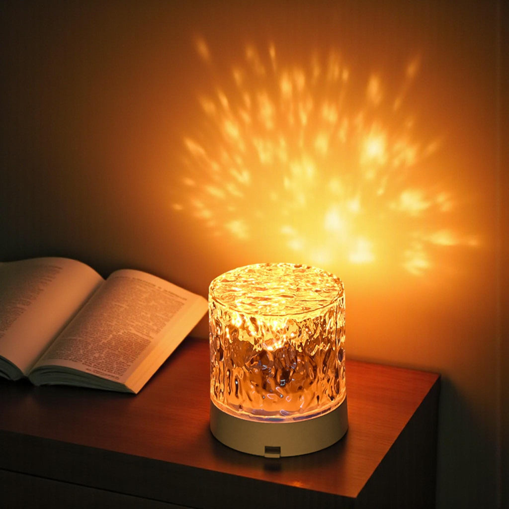 Water Ripple Lamp: Rotating Led Projection Night Light