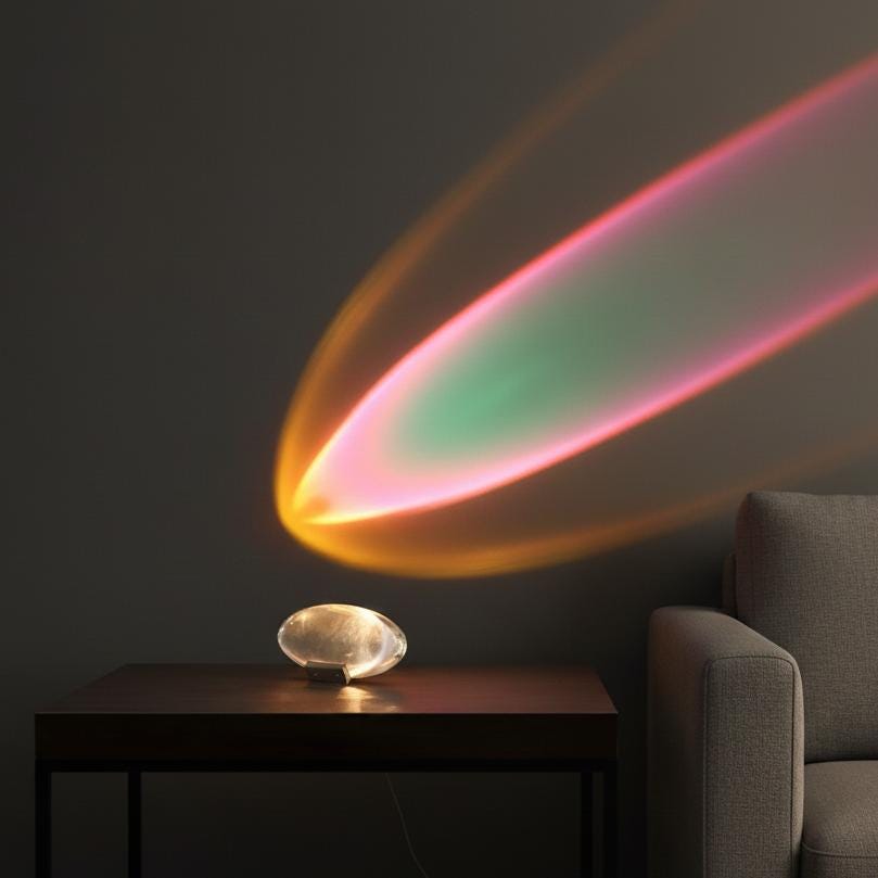 Crystal Led Sunset Lamp - Angel's Eye Usb Light With Warm, Blue, Purple Glow - Handmade Modern Bedside Or Office Décor