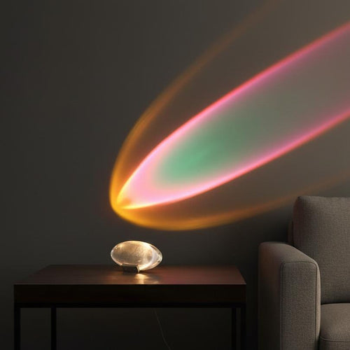 Crystal Led Sunset Lamp - Angel's Eye Usb Light With Warm, Blue, Purple Glow - Handmade Modern Bedside Or Office Décor