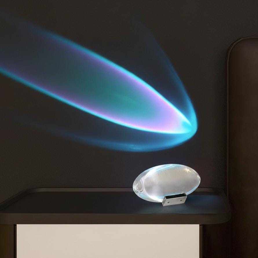 Crystal Led Sunset Lamp - Angel's Eye Usb Light With Warm, Blue, Purple Glow - Handmade Modern Bedside Or Office Décor