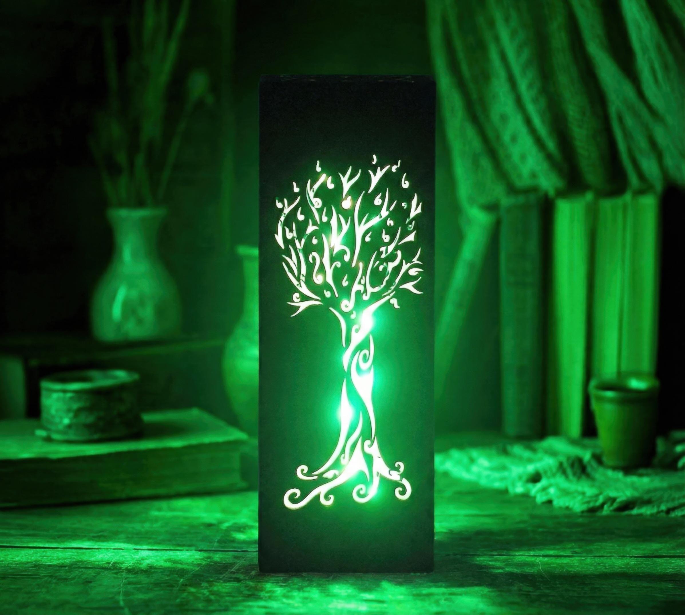 Yggdrasil Lamp, Spiritual Purple Light, Celtic Tree Of Life, Witchy Altar Decor, Norse Mythology Gift, Kinetic Art, Pagan Decor