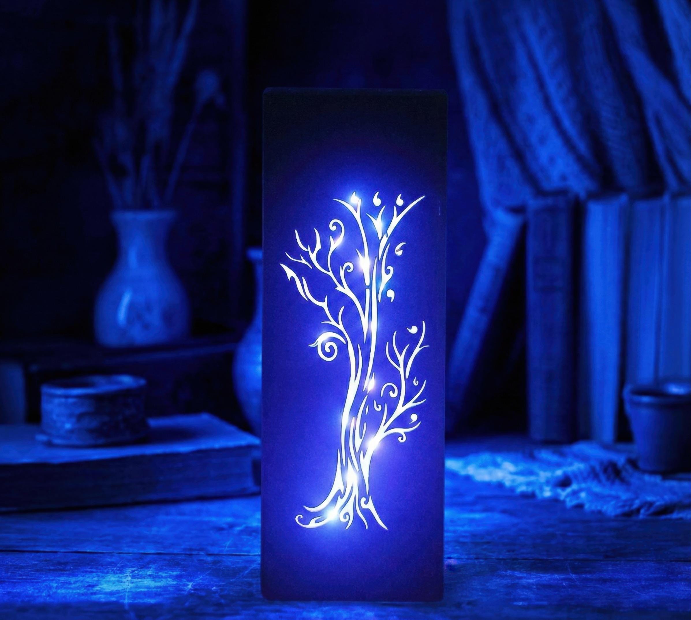 Yggdrasil Lamp, Spiritual Purple Light, Celtic Tree Of Life, Witchy Altar Decor, Norse Mythology Gift, Kinetic Art, Pagan Decor