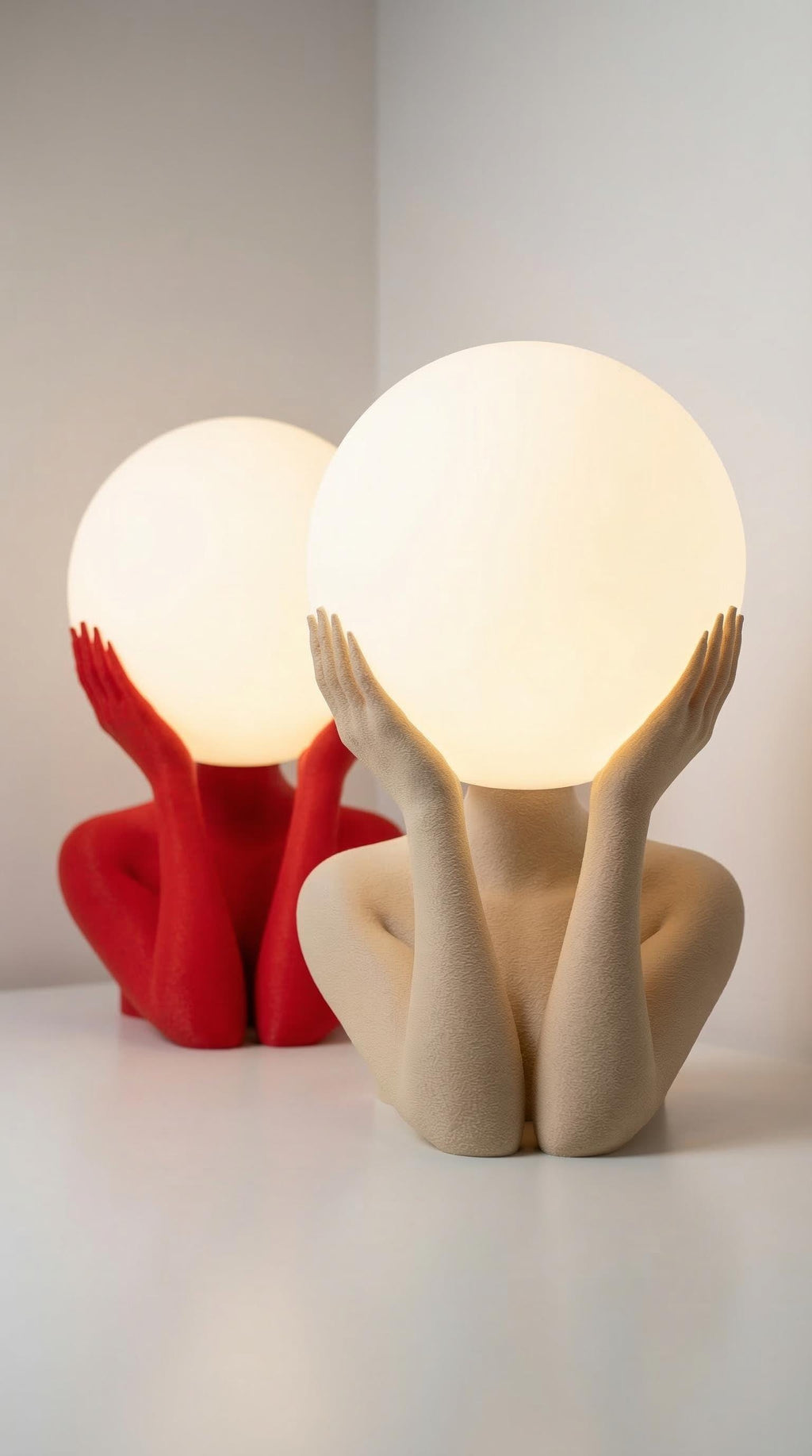 Sculptural Sphere Table Lamp, Modern Bedside Serenity, Artistic Ambient Light, Minimalist Home Decor