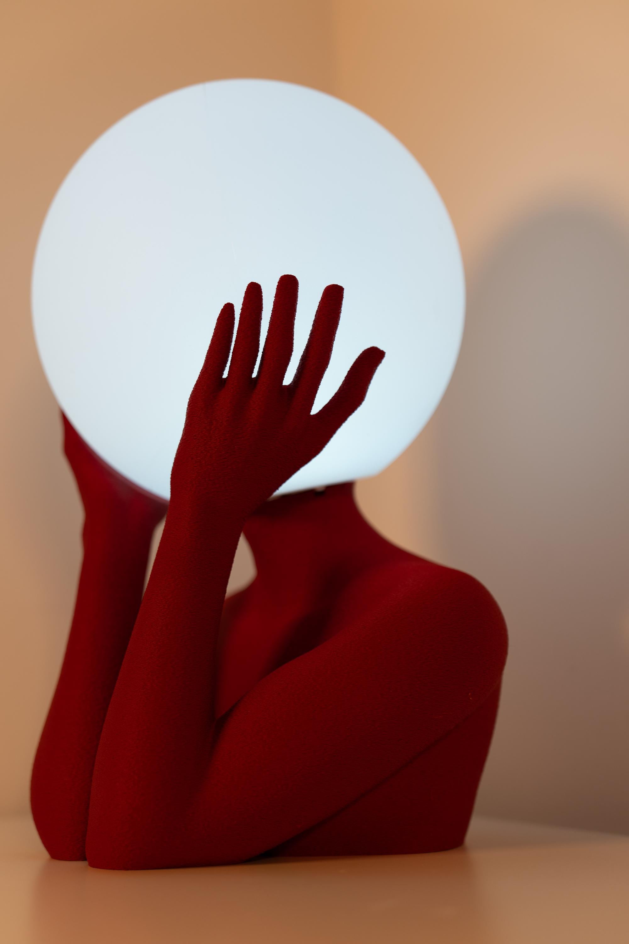 Sculptural Sphere Table Lamp, Modern Bedside Serenity, Artistic Ambient Light, Minimalist Home Decor