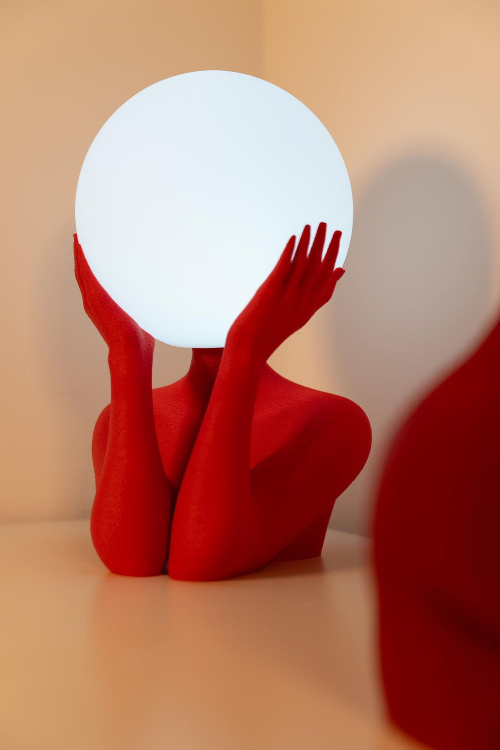 Sculptural Sphere Table Lamp, Modern Bedside Serenity, Artistic Ambient Light, Minimalist Home Decor