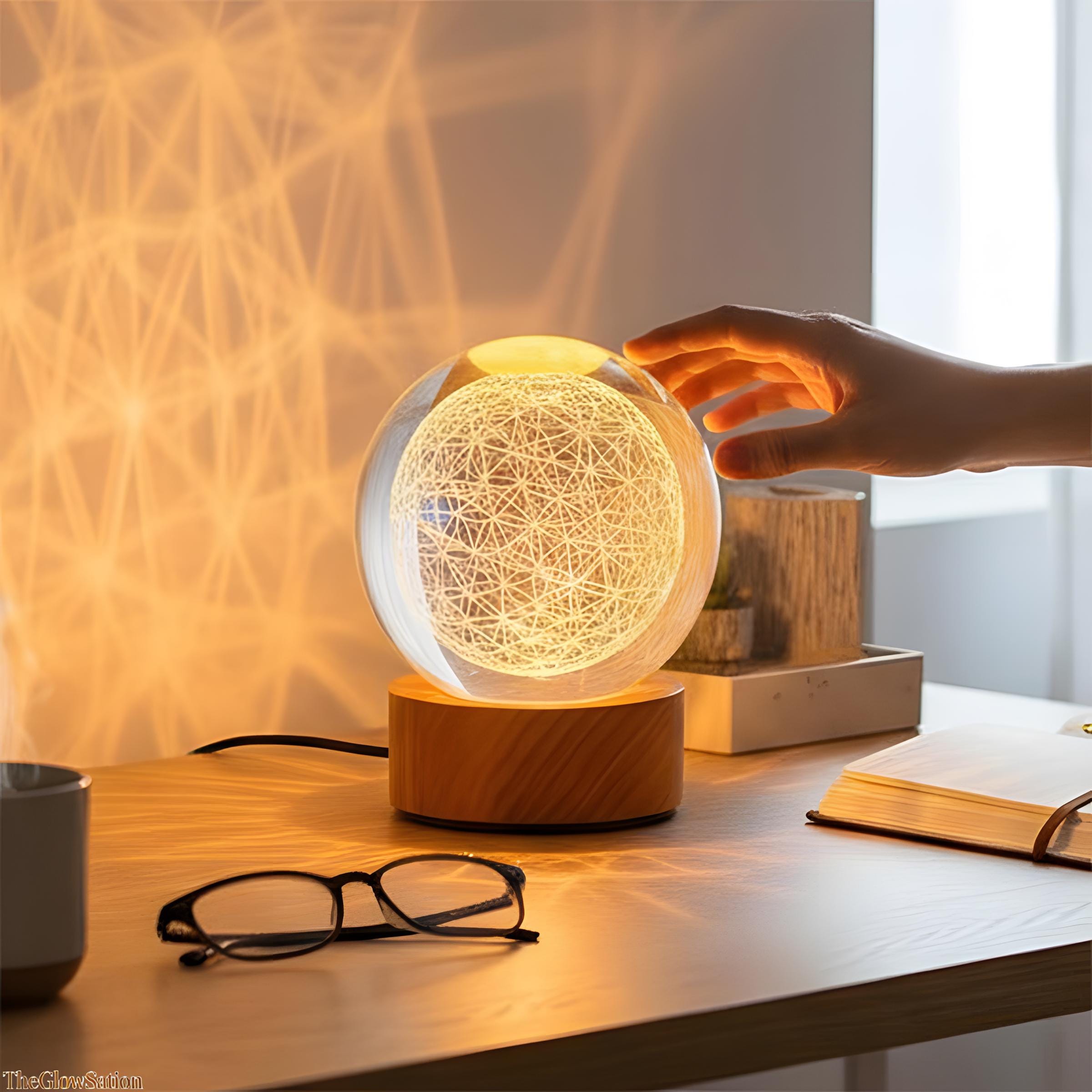 Flower Of Life Crystal Ball Lamp | Sacred Geometry Led Night Light