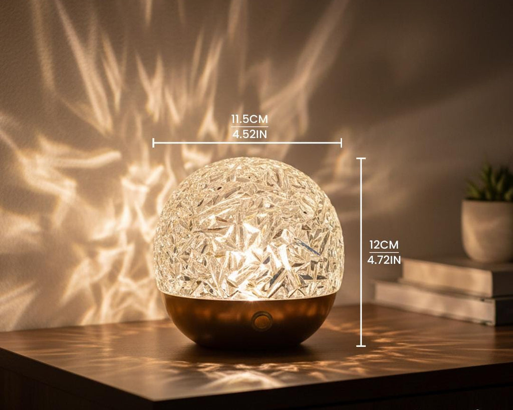 Luxury Water Ripple Lamp | Crystal Led Night Light | Aurora Bedroom Decor | Ambient Lighting Gift