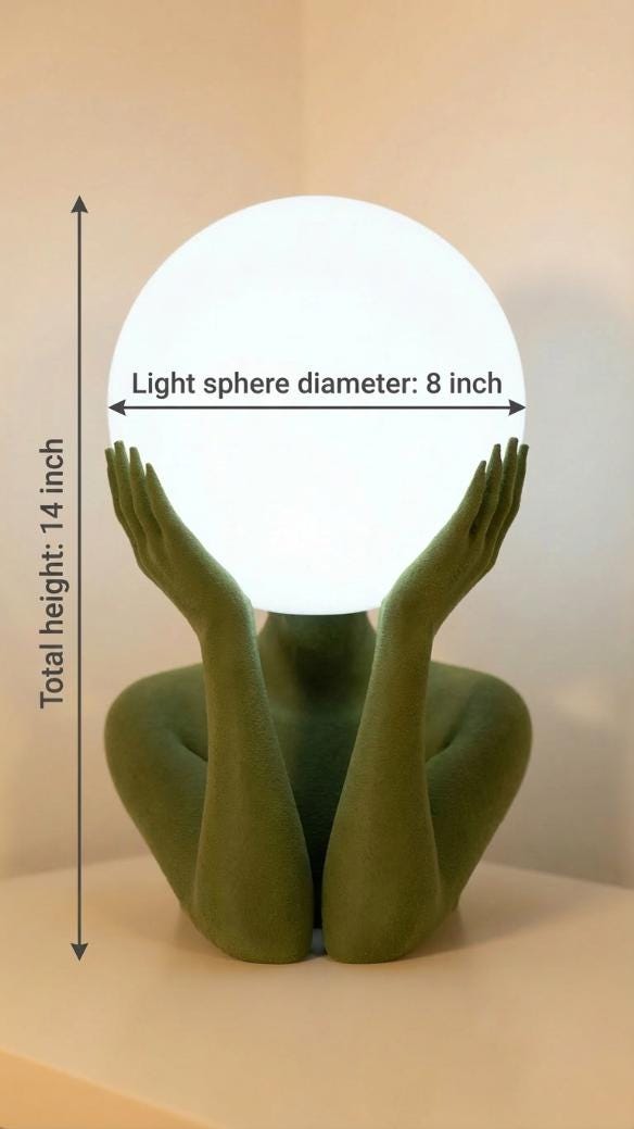 Sculptural Sphere Table Lamp, Modern Bedside Serenity, Artistic Ambient Light, Minimalist Home Decor