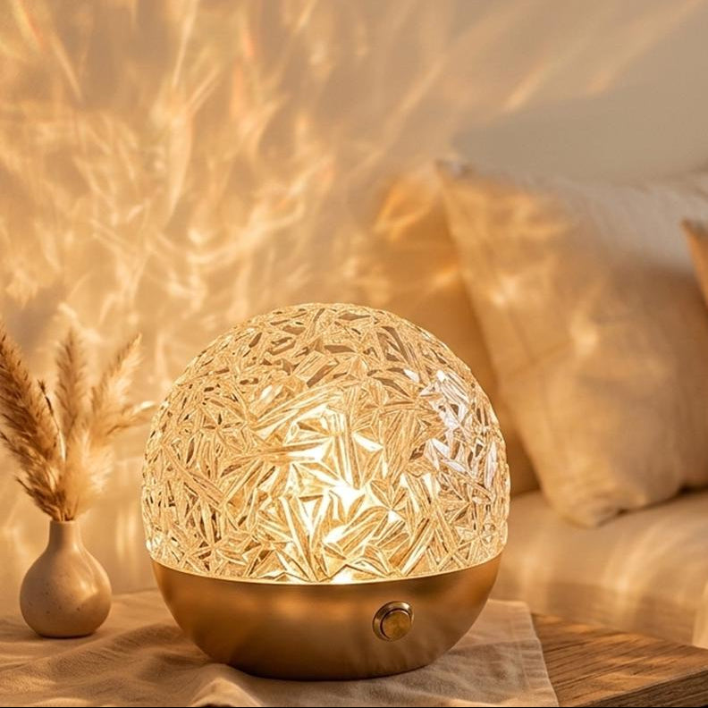 Luxury Water Ripple Lamp | Crystal Led Night Light | Aurora Bedroom Decor | Ambient Lighting Gift